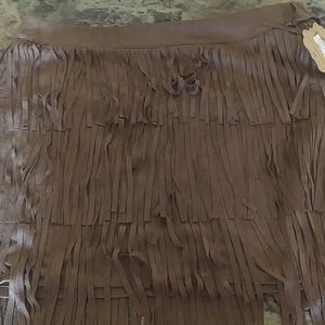 Fringe Brown Skirt